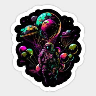 Astronaut Holding Planet Balloons Astrology Astronaut Universe Star Astronaut Suit Planet Cosmonaut Cosmonauts Moon Astronomy Mars Spaceman Jupiter Sticker